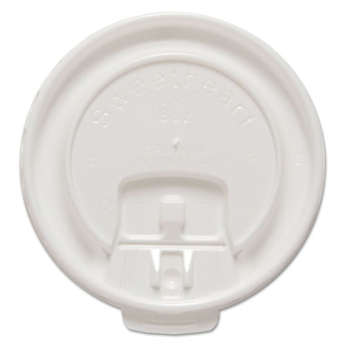 Lift Back And Lock Tab Cup Lids For Foam Cups, Fits 8 Oz Trophy Cups, White, 100-pack