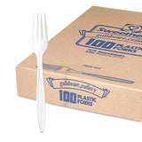 Guildware Heavyweight Plastic Forks, White, 100-box, 10 Boxes-carton