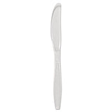 Guildware Heavyweight Plastic Cutlery, Knives, Clear, 1000-carton