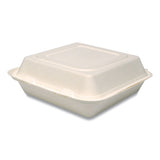 Bare By Solo Eco-forward Bagasse Hinged Lid Containers, 3-compartment, 9.6 X 9.4 X 3.2, Ivory, 200-carton