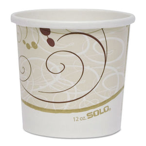 Double Poly Paper Food Containers, 12 Oz, 3.6" Diameter X 3.3"h, Symphony Design, 25-pack, 20pack-crtn