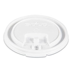 Lift Back And Lock Tab Cup Lids, For 8oz Cups, White, 100-sleeve, 10 Sleeves-ct