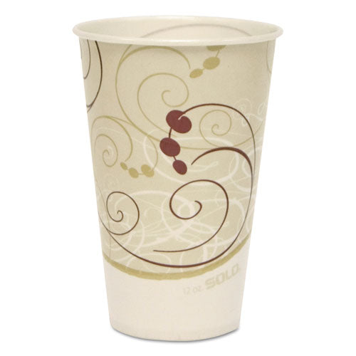 Symphony Treated-paper Cold Cups, 12oz, White-beige-red, 100-bag, 20 Bags-carton