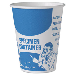 Paper Specimen Cups, 8 Oz, Blue-white, 20-carton