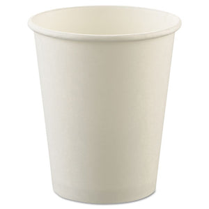 Uncoated Paper Cups, Hot Drink, 8oz, White, 1000-carton