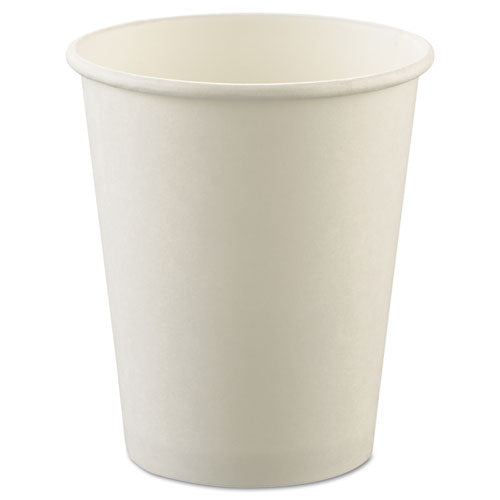 Uncoated Paper Cups, Hot Drink, 8oz, White, 1000-carton