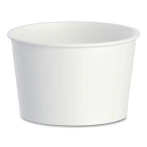 Double Poly Paper Food Containers, 8 Oz, 3.8" Diameter X 2.4"h, White, 50-pack, 20 Packs-carton