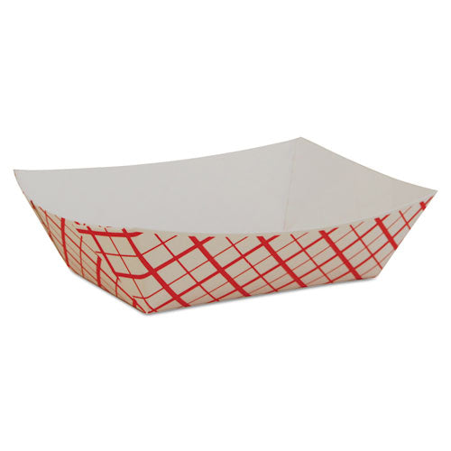 Paper Food Baskets, 0.5 Lb Capacity, 4.58 X 3.2 X 1.25, Red-white Checkerboard, 1,000-carton
