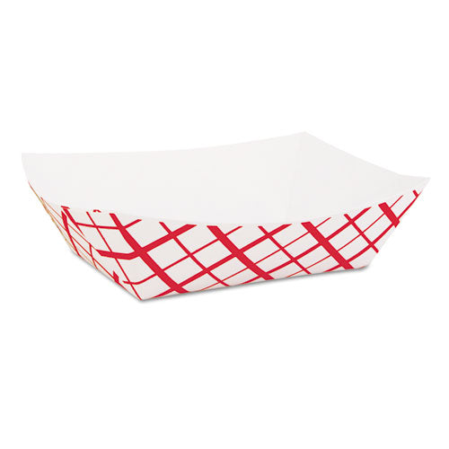 Paper Food Baskets, 1 Lb Capacity, Red-white, 1,000-carton