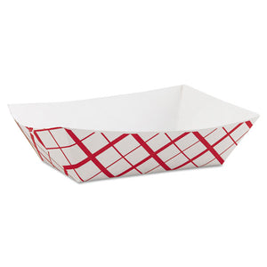 Paper Food Baskets, 3 Lb Capacity, 7.2 X 4.95 X 1.94, Red-white, 500-carton