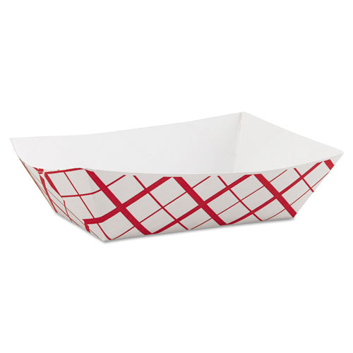 Paper Food Baskets, 3 Lb Capacity, 7.2 X 4.95 X 1.94, Red-white, 500-carton