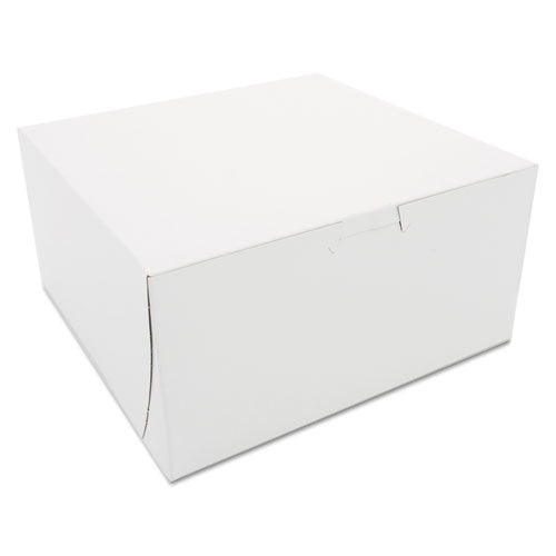 Non-window Bakery Boxes, 8 X 8 X 4, White, 250-carton