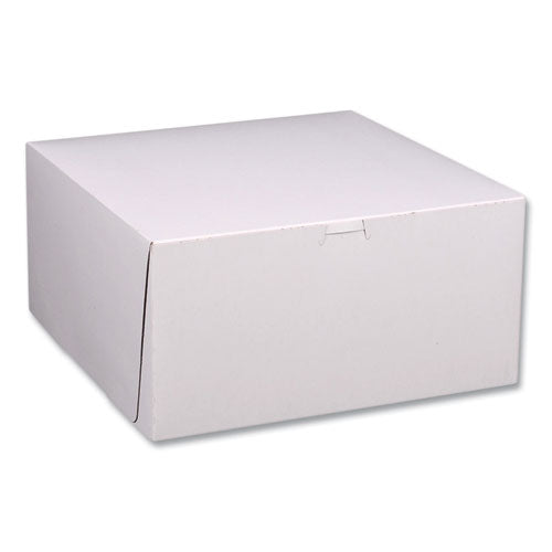 White One-piece Non-window Bakery Boxes, 12 X 12 X 6, White/kraft, Paper, 50/bundle