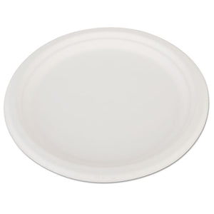 Champware Heavyweight Bagasse Dinnerware, Plate, 10", White, 500-carton