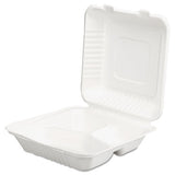 Champware Molded-fiber Clamshell Containers, 9w X 9d X 3h, White, 200-carton