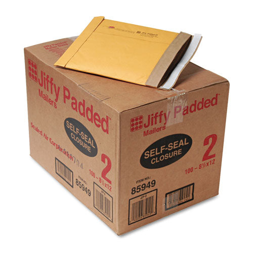 Jiffy Padded Mailer, #2, Paper Lining, Self-adhesive Closure, 8.5 X 12, Natural Kraft, 100-carton