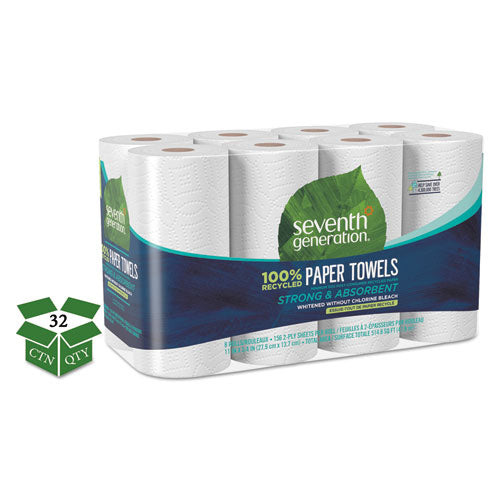100% Recycled Paper Towel Rolls, 2-ply, 11 X 5.4 Sheets, 156 Sheets-rl, 32rl-ct