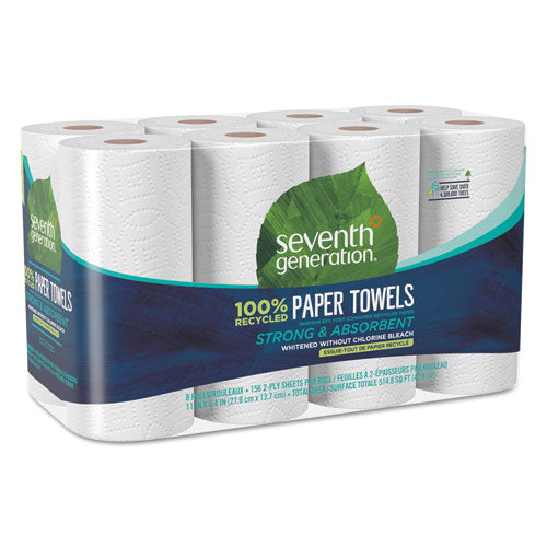 100% Recycled Paper Towel Rolls, 2-ply, 11 X 5.4 Sheets, 156 Sheets-rl, 8 Rl-pk
