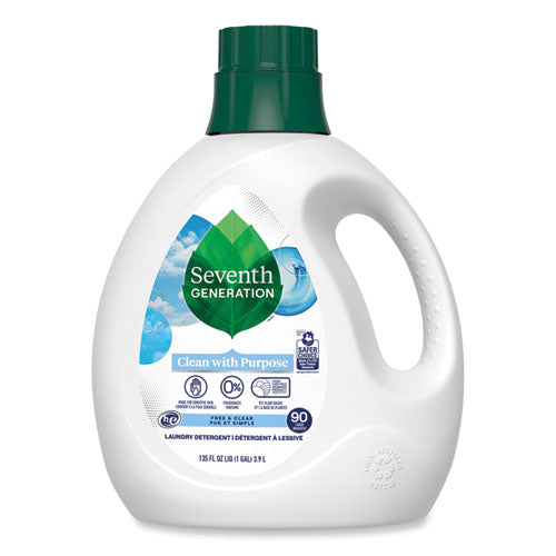 Natural Liquid Laundry Detergent, Fragrance Free, 135 Oz Bottle, 4-carton