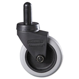 Replacement Swivel Bayonet Casters, 3" Wheel, Thermoplastic Rubber, Black