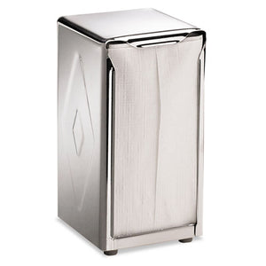 Tabletop Napkin Dispenser, Tall Fold, 3 3-4 X 4 X 7 1-2, Capacity: 150, Chrome