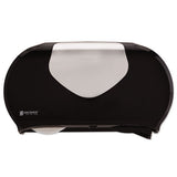 Twin Jumbo Bath Tissue Dispenser,20 1-14x5 7-8x11 9-10, Blk-faux Stainless Steel