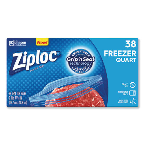 Double Zipper Freezer Bags, 1 Qt, 2.7 Mil, 6.97