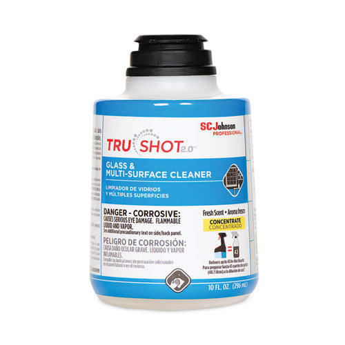 Trushot 2.0 Glass And Multisurface Cleaner, Clean Fresh Scent, 10 Oz Cartridge, 4-carton