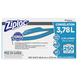 Double Zipper Freezer Bags, 1 Gal, 2.7 Mil, 10.56" X 10.75", Clear, 250-carton