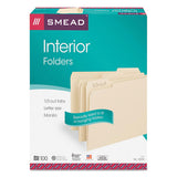 Interior File Folders, 1-3-cut Tabs, Letter Size, Manila, 100-box