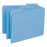 Interior File Folders, 1-3-cut Tabs, Letter Size, Blue, 100-box