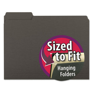 Interior File Folders, 1-3-cut Tabs, Letter Size, Black-gray, 100-box