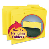 Interior File Folders, 1-3-cut Tabs, Letter Size, Yellow, 100-box