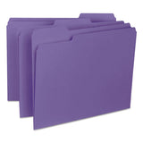 Interior File Folders, 1-3-cut Tabs, Letter Size, Purple, 100-box