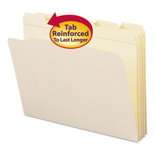 Reinforced Tab Manila File Folders, 1-5-cut Tabs, Letter Size, 11 Pt. Manila, 100-box