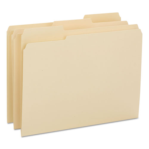 Reinforced Tab Manila File Folders, 1-3-cut Tabs, Letter Size, 14 Pt. Manila, 100-box