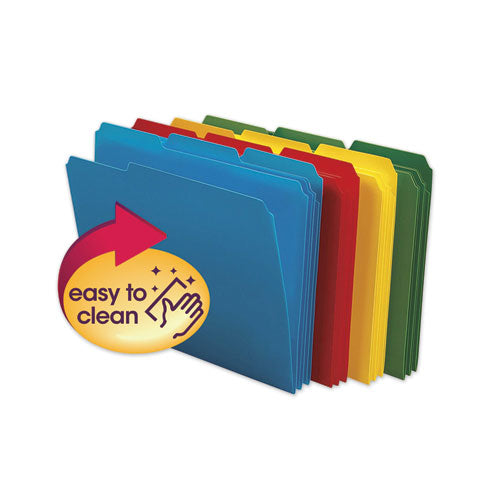 Top Tab Poly Colored File Folders, 1-3-cut Tabs, Letter Size, Assorted, 24-box