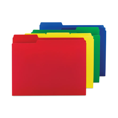 Top Tab Poly Colored File Folders, 1-3-cut Tabs: Assorted, Letter Size, 0.75