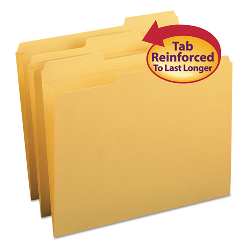 Reinforced Top Tab Colored File Folders, 1-3-cut Tabs, Letter Size, Goldenrod, 100-box