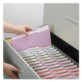 Colored File Folders, 1-3-cut Tabs, Letter Size, Lavender, 100-box