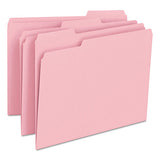 Colored File Folders, 1-3-cut Tabs, Letter Size, Pink, 100-box
