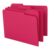 Colored File Folders, 1-3-cut Tabs, Letter Size, Red, 100-box