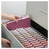 Colored File Folders, 1-3-cut Tabs, Letter Size, Maroon, 100-box