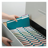 Reinforced Top Tab Colored File Folders, 1-3-cut Tabs, Letter Size, Teal, 100-box