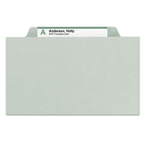 Expanding Recycled Heavy Pressboard Folders, 1-3-cut Tabs, 1" Expansion, Letter Size, Gray-green, 25-box