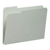 Expanding Recycled Heavy Pressboard Folders, 1-3-cut Tabs, 1" Expansion, Letter Size, Gray-green, 25-box