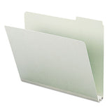 Expanding Recycled Heavy Pressboard Folders, 1-3-cut Tabs, 2" Expansion, Letter Size, Gray-green, 25-box