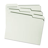 Expanding Recycled Heavy Pressboard Folders, 1-3-cut Tabs, 2" Expansion, Letter Size, Gray-green, 25-box