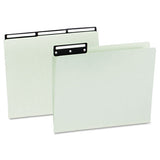 Recycled Heavy Pressboard File Folders With Insertable Metal Tabs, 1-3-cut Tabs, Letter Size, Gray-green, 25-box