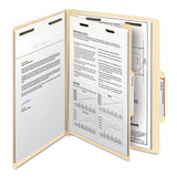 Manila Four- And Six-section Top Tab Classification Folders, 1 Divider, Letter Size, Manila, 10-box